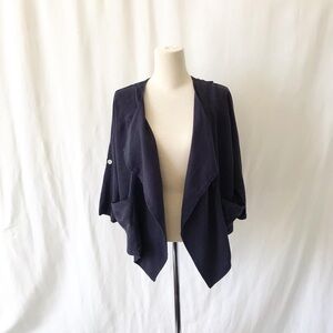 Mink Design navy blue oversized drape jacket S